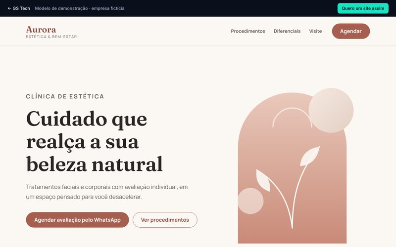 Modelo de site para clínica de estética