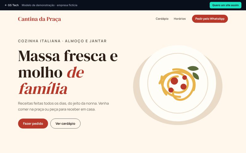 Modelo de site para restaurante